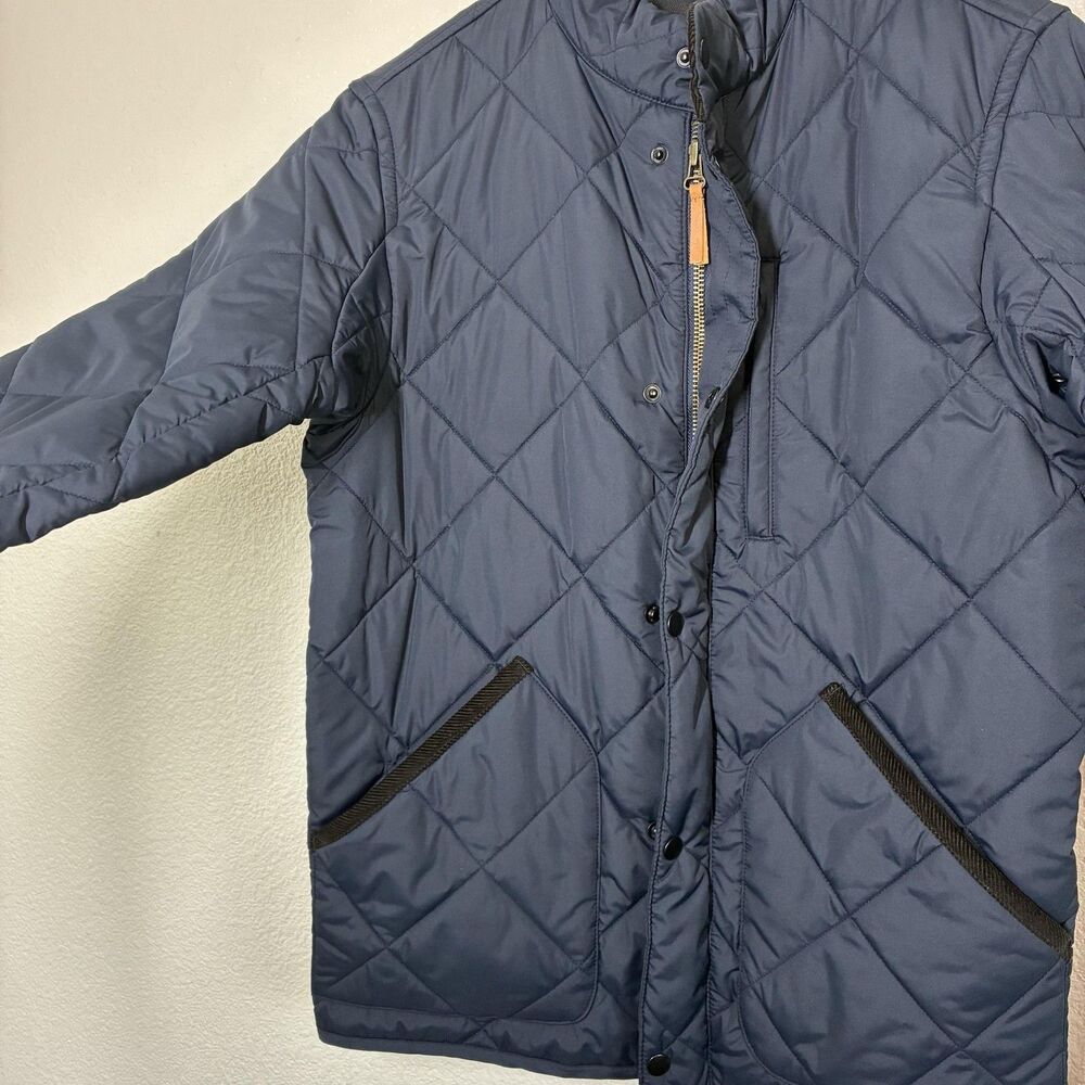 J.Crew Jacket Mens Small Navy Quilted Full Zip Stand Collar Pockets Insulated - Picture 5 of 16